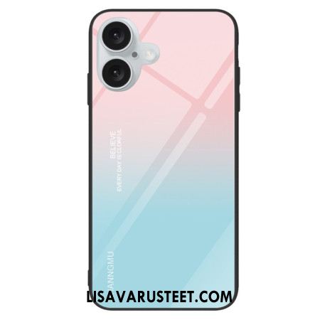 Kuori iPhone 16 Gradient Tempered Glass Pink Blue