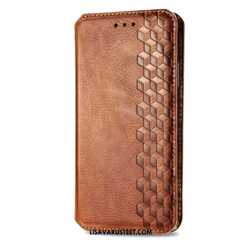 Nahkakotelo Xiaomi Redmi Note 13 5g Vintage Leather Effect -timantit Suojakuori